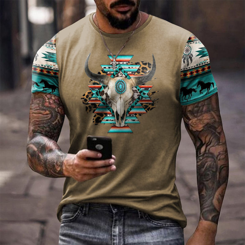 [Oferta por tiempo limitado] [S-5XL] Nueva camiseta de manga corta con estampado retro 3D para hombre, tallas grandes