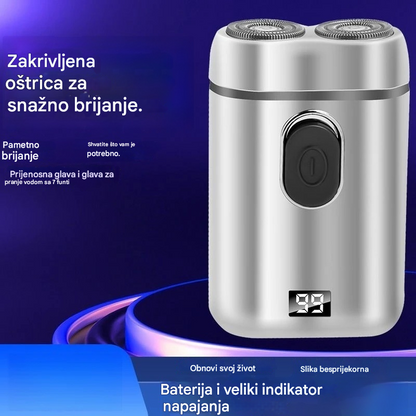 🧡【Zadnji dan, pola cijene】Mini prijenosni električni brijač s magnetskim vodootpornim dvostrukim oštricama