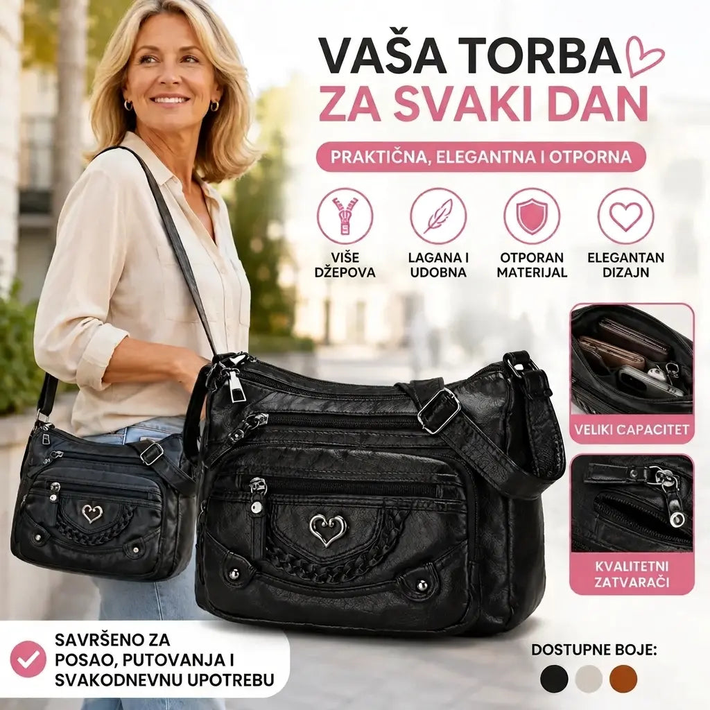 💐50% POPUSTA! 🎁Ženska mekana PU torba preko tijela – Više džepova za savršenu organizaciju 👜🔑