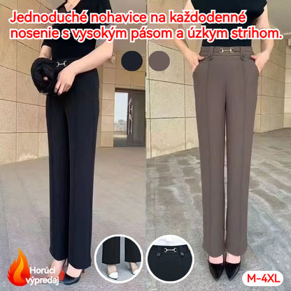 🔥【M-4XL】👖🎁Nové vysoko kvalitné rovné nohavice, letné vonkajšie voľnočasové nohavice, jednoduché úzke nohavice s vysokým pásom