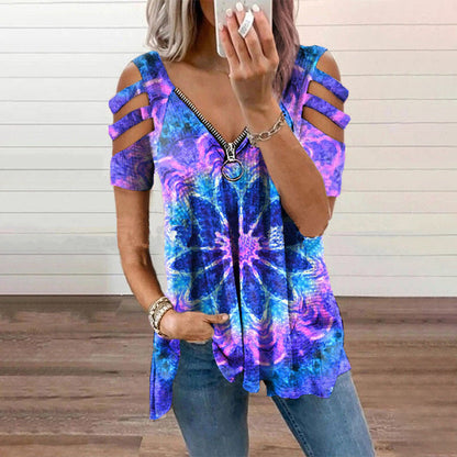 🔥【Rabat 50%】👕【S-5XL】 Damskie letnie topy seksowne wygodne luźne dopasowane bawełniane z dekoltem V