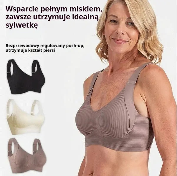 🧊【4 sztuki】🍃Damski biustonosz jednoczęściowy bez szwów i fiszbin, oddychający nie powodujący potu, waga 40–95 kg