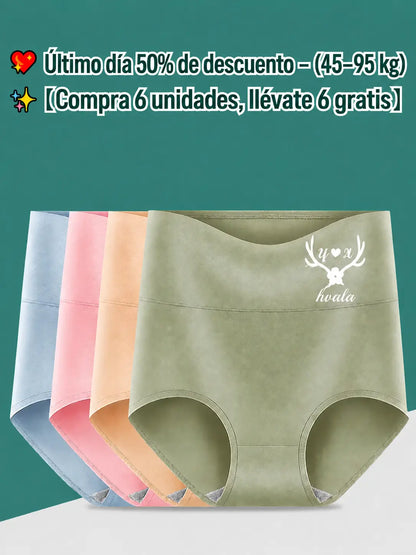 💖 Último día con un 50 % de descuento: 【Set de 6 piezas por 29 €】 Ropa interior ajustada de tiro alto, confeccionada en algodón de primera calidad✨️ (45–95 kg)