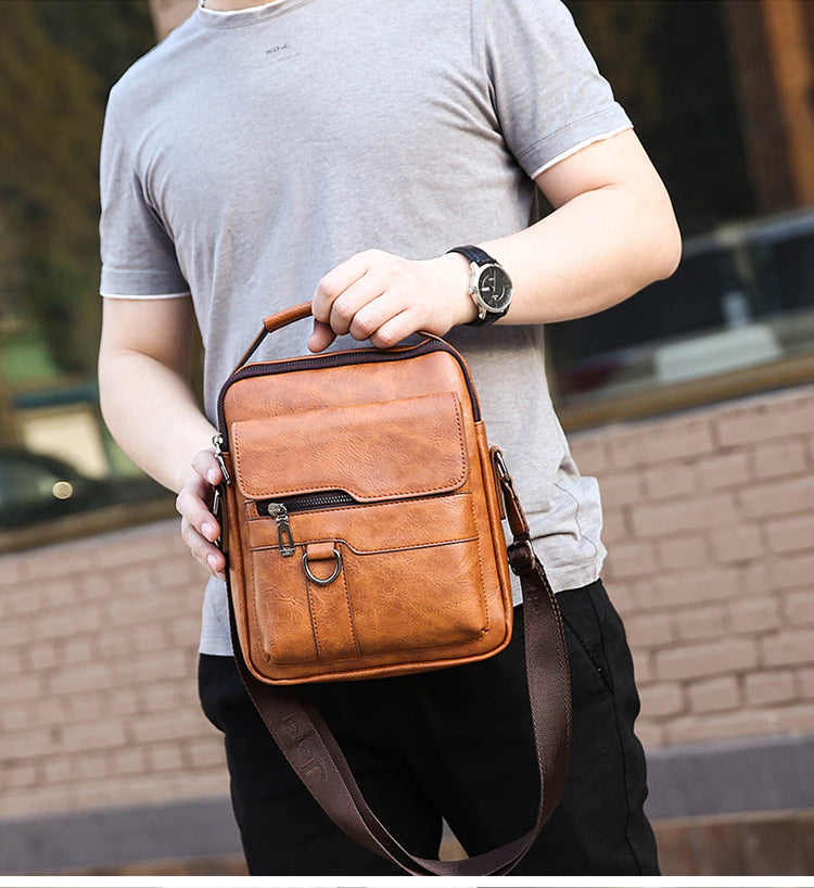 【【Compra 1, llévate 1 gratis】👜 Bolso casual de piel de vacuno para hombre