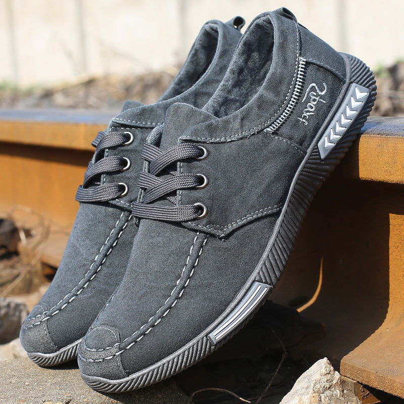 【Tallas 39-45】 Zapatillas casuales de lona para hombre: suaves, resistentes a los olores, antideslizantes y duraderas.