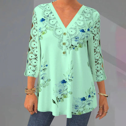 👚【S-5XL】Nové dámske módne tričko s výstrihom do V 3919732