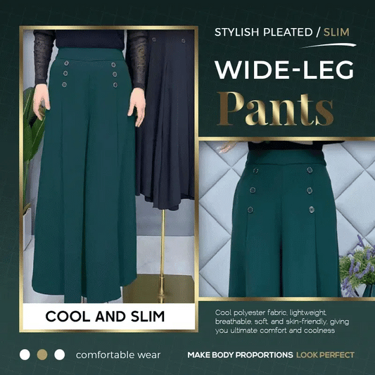 【M-5XL】Pantalones anchos plisados (Tiempo limitado 50% de descuento)