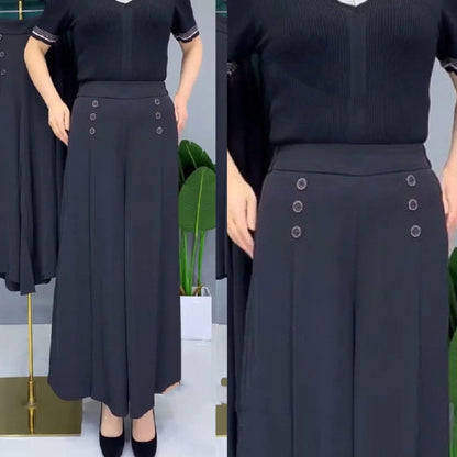 🔥【Rabat 50%】👖【M-5XL】Modna damska szeroka spódnica o wysokiej talii i lekkim falbanem