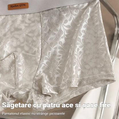 🩲🧊【Set od 3】Muške bokserice izrađene od hladnog ledenog svilenog materijala — ultra elastične, bešavne, maksimalna udobnost