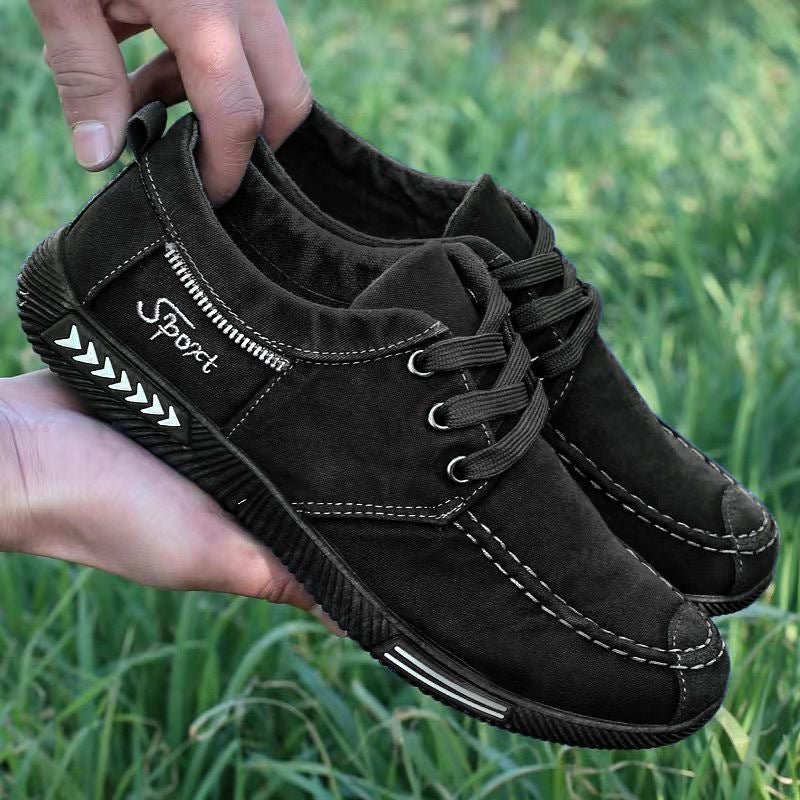 【Tallas 39-45】 Zapatillas casuales de lona para hombre: suaves, resistentes a los olores, antideslizantes y duraderas.
