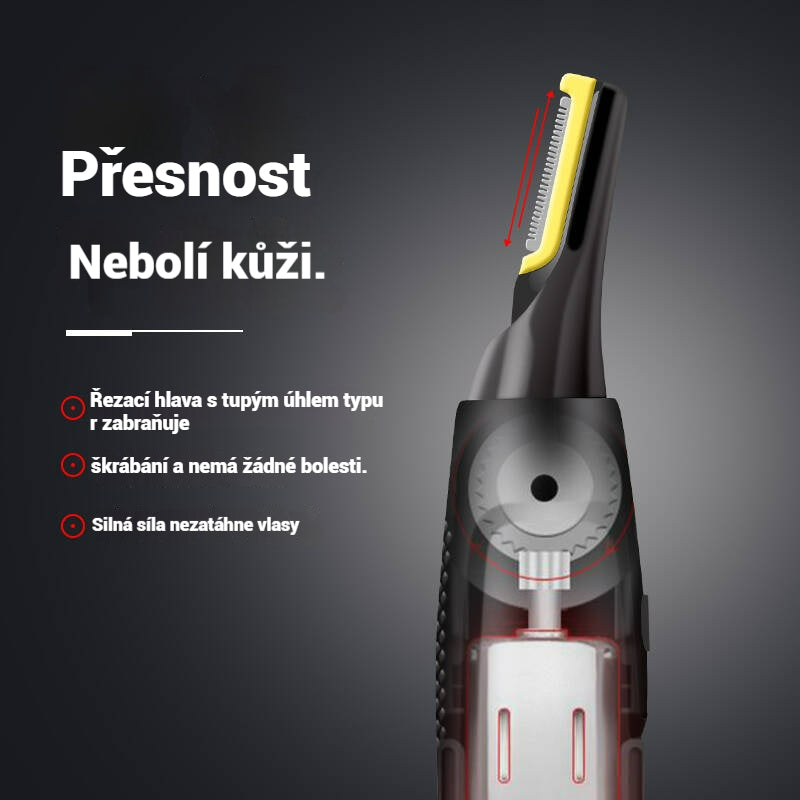 👨🔥2026 novinka🔥 Pánsky elektrický zastrihávač chĺpkov v nose⚡ Dobíjací mini prenosný ✂️ 3 v 1 pre obočie a kotlety, bezpečný a šetrný k pokožke✅