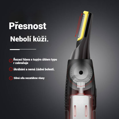 👨🔥2026 novinka🔥 Pánsky elektrický zastrihávač chĺpkov v nose⚡ Dobíjací mini prenosný ✂️ 3 v 1 pre obočie a kotlety, bezpečný a šetrný k pokožke✅