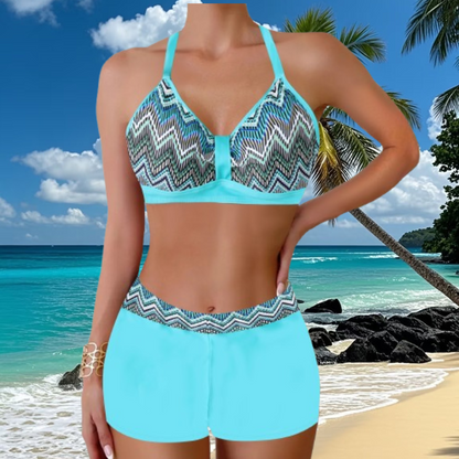 🏖️👙【Ofertă mare】🌴【S-5XL】Set de costume de baie imprimat vacanță pe plajă 2025