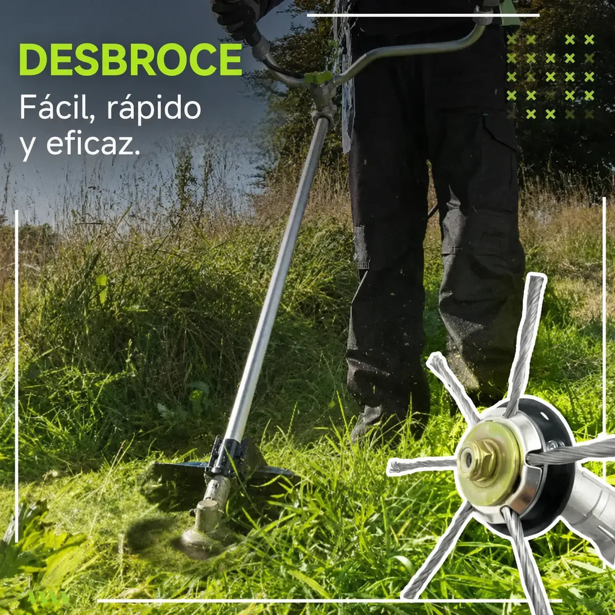 🔥✨【Compra 1 y llévate 1 gratis：2 piezas】🔥 Cabezal de corte reemplazable para cortacésped/desbrozadora - cabezal de corte de acero para cortar césped 🌿✂️⚙️