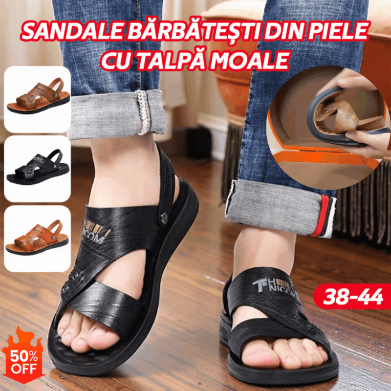 🔥【37-44】Nuevo estilo veraniego, cómodas sandalias de cuero para hombre con suela suave