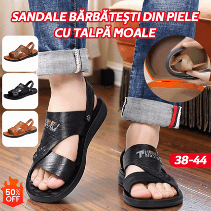 🔥【37-44】Nuevo estilo veraniego, cómodas sandalias de cuero para hombre con suela suave