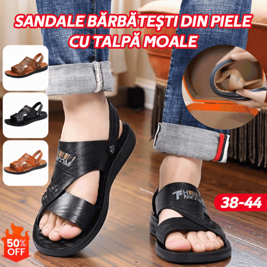 🔥【37-44】Nuevo estilo veraniego, cómodas sandalias de cuero para hombre con suela suave