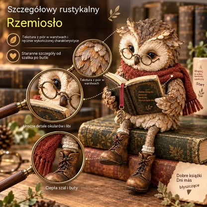 💥 50% taniej przez ograniczony czas! 🦉 Urocza figurka sowy czytającej książkę