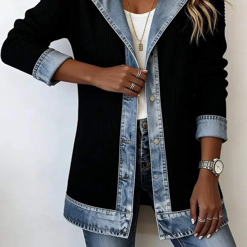 ✨Nueva chaqueta vaquera patchwork para mujer, moderna y elegante (tallas S-3XL)