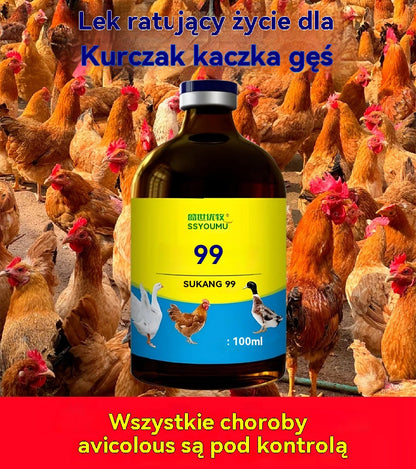 [2/4/6/8 butelek] 💊🐓🦆🕊️ Lek na ptasią grypę, utratę apetytu, biegunkę i kaszel u drobiu, kurczaków, kaczek i gęsi. 1 butelka 100 ml.