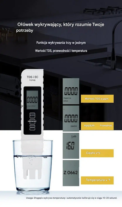 💧Kup 1, drugi otrzymasz gratis!🔍 Cyfrowy miernik TDS 3 w 1 – Sprawdź jakość wody w kilka sekund ✨