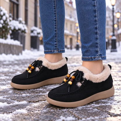 【36-41】Modne, zimowe, krótkie buty w nowym stylu dla kobiet z pluszowymi śniegowcami