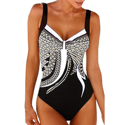 🩱🏊‍♀️  nový retro jednodielny plavkový kostým s potlačou【S-3XL】