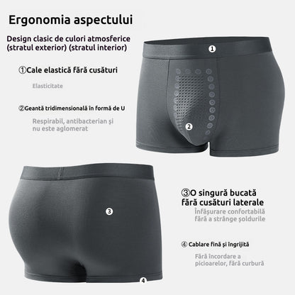 🩲✨【Set 3 bucăți】Boxeri bărbați cu efect magnetic în zona intimă｜Respirabili și antibacterieni｜Croială fără cusături laterale