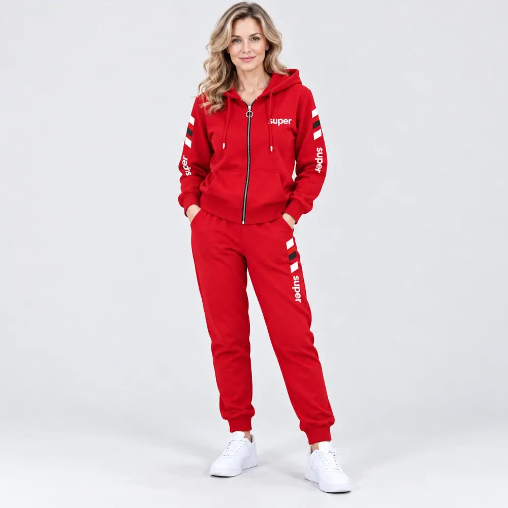 【M-4XL】Damowy zestaw sportowy casual dla mam – bluza z kapturem, modny i wygodny na co dzień
