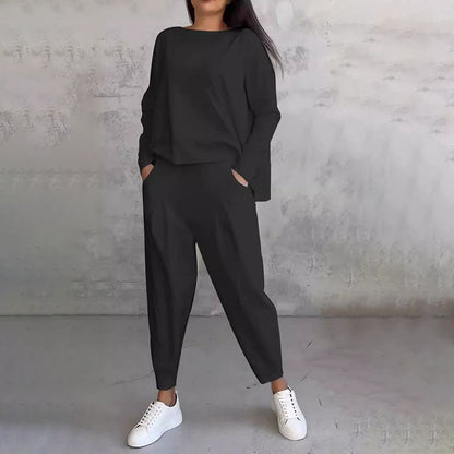✨🌹👚Traje de dos piezas de cuello redondo para mujer, novedad de verano de 2025