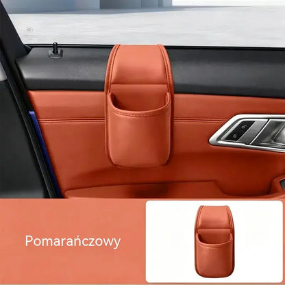 🚗 Więcej miejsca i porządku w samochodzie! Skórzany uchwyt na drzwi samochodu / uchwyt na kubek i telefon (Łatwy montaż na szybie / oferta 1+1 GRATIS – otrzymasz 2 sztuki)! ✨