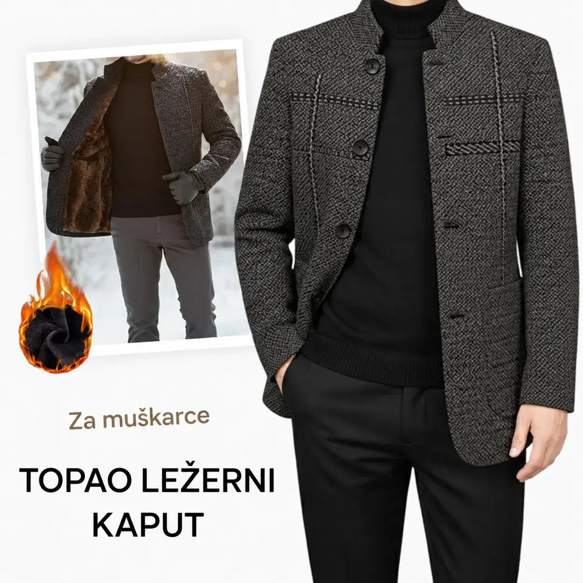 ✨50% popusta! ✨Muški zimski kaput, 3D kroj, debeli i vjetrootporni, neophodan za hladnoću. ❄️✨【40-90 kg】