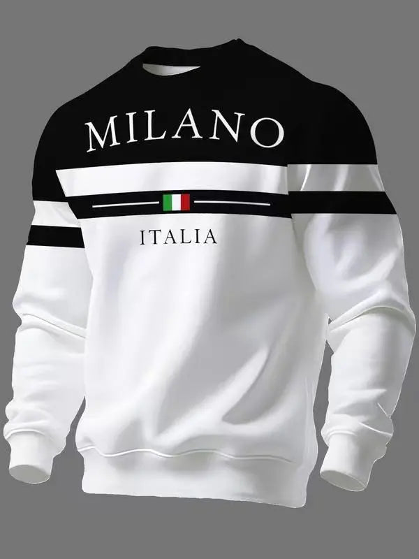 ✨🌟👕【S-6XL】Sudaderas para hombre con estampado Milano Italia