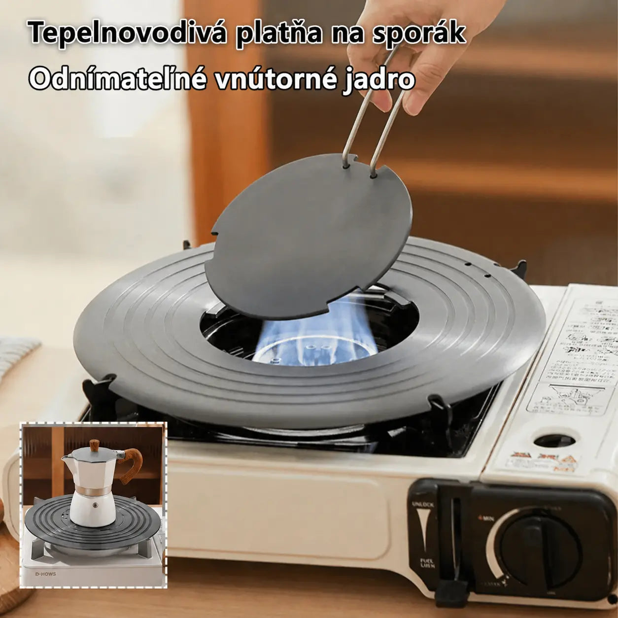 🔥🍳Tepelný vodič do domáceho sporáka (vhodný na varenie, prípravu polievok, rozmrazovanie surovín, ochranu hrnca pred pripálenými čiernymi drevenými trieskami)