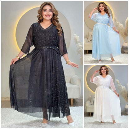 👗【S-5XL】Rochie plus size lejeră și strălucitoare