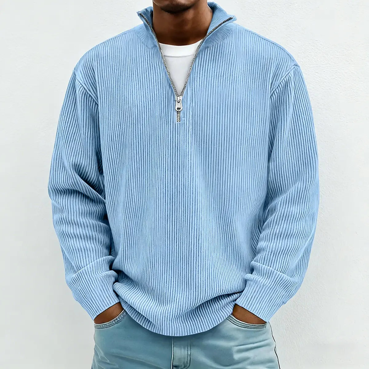 🔥【S-5XL】Nuevo polo de cuello alto sencillo de color liso para hombre, colección 2026