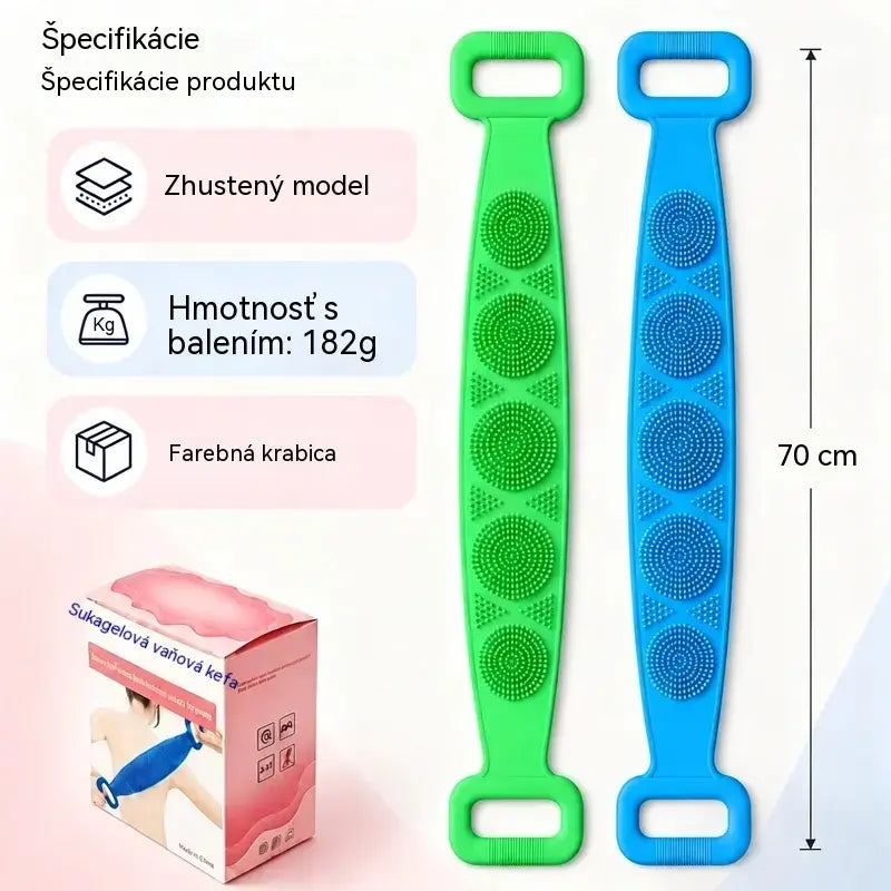 🔥Kúpte 1, získajte 1 zadarmo🔥🛁 Obojstranná silikónová rukavica do kúpeľa – extra dlhá telová drhnúca hubka pre jednoduché čistenie chrbta