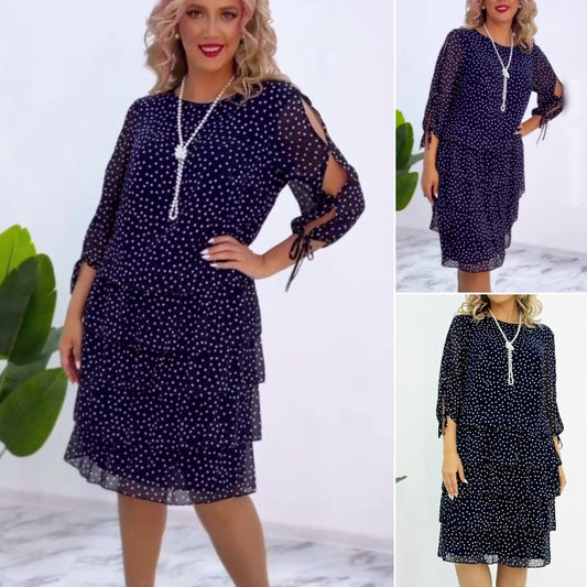🔥Hit Sprzedaży 【Rabat 50%】🥰🛒【S-5XL】2026 Nowa elegancka luźna sukienka w groszki, wygodna i swobodna