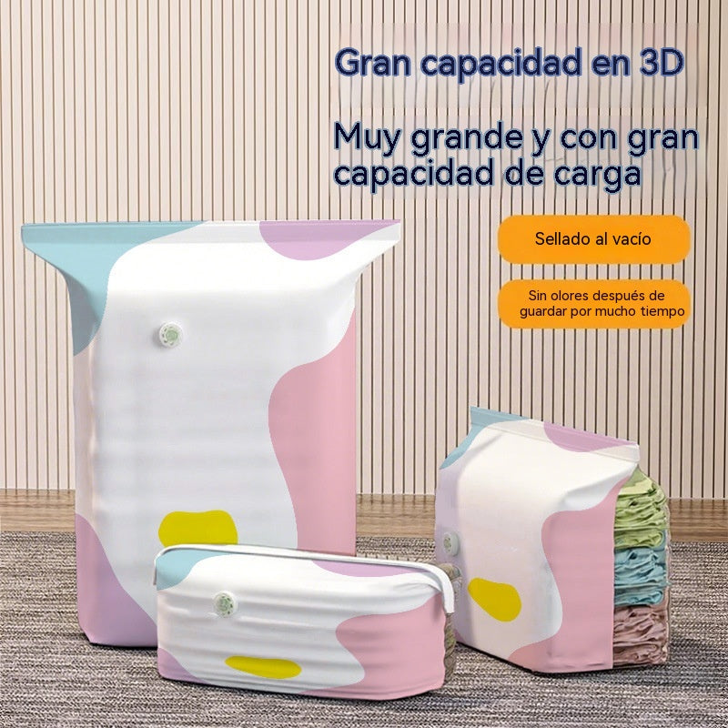 🧳【Juego de 5 piezas reforzado】💨 Bolsas de almacenamiento al vacío con compresión automática, reutilizables