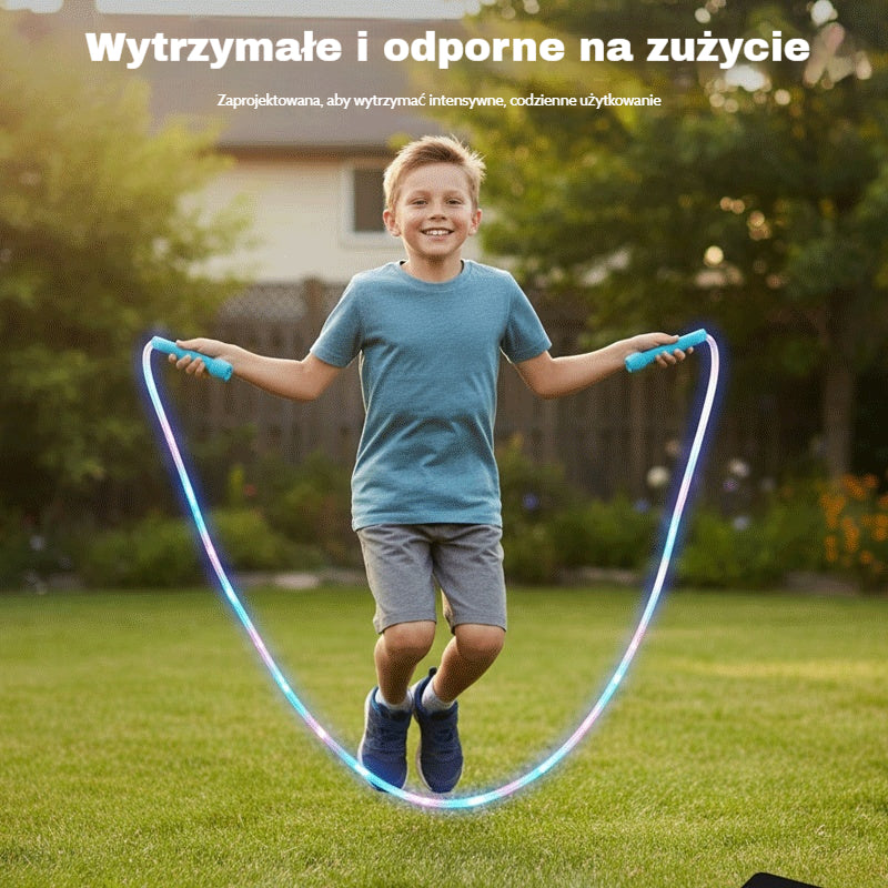 🔥Hit Sprzedaży 【Rabat 50%】🌈 🏃Uniwersalna skakanka świetlna dla dzieci i dorosłych —Świeci nocą, gwarantuje bezpieczeństwo podczas zabaw na zewnątrz