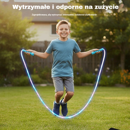 🔥Hit Sprzedaży 【Rabat 50%】🌈 🏃Uniwersalna skakanka świetlna dla dzieci i dorosłych —Świeci nocą, gwarantuje bezpieczeństwo podczas zabaw na zewnątrz