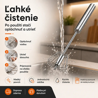 🎁🔥Kúpte jeden kus, druhý dostanete zadarmo (2 kusy)🎁Poloautomatické a manuálne šľahače vajec z nehrdzavejúcej ocele
