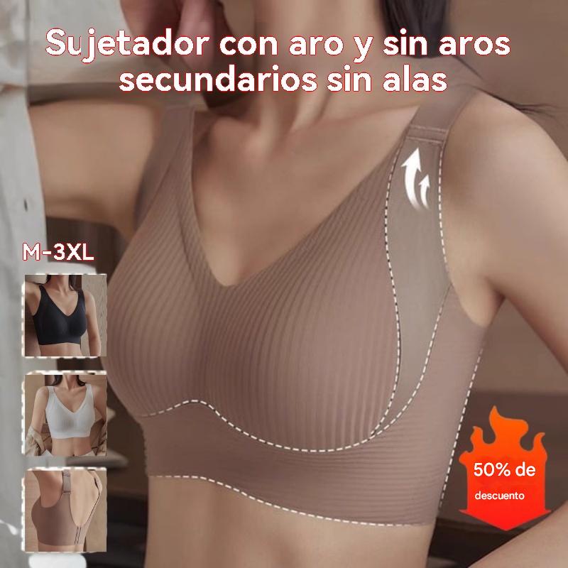 😍【Paquete de 4】Sujetador de una pieza sin aros para mujer, sin costuras y cómodo para sujetar el busto❤️【40-95 kg】