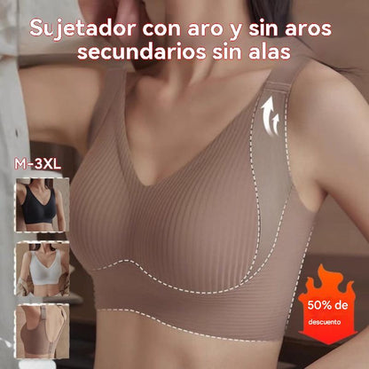 😍【Paquete de 4】Sujetador de una pieza sin aros para mujer, sin costuras y cómodo para sujetar el busto❤️【40-95 kg】