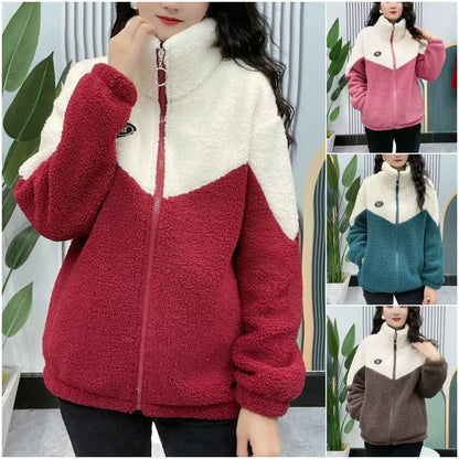🔥🐏【M-4XL】Zimowa kurtka polarowa, kurtka bawełniana, wzmocniona kurtka bawełniana z wełny jagnięcej, ciepła kurtka