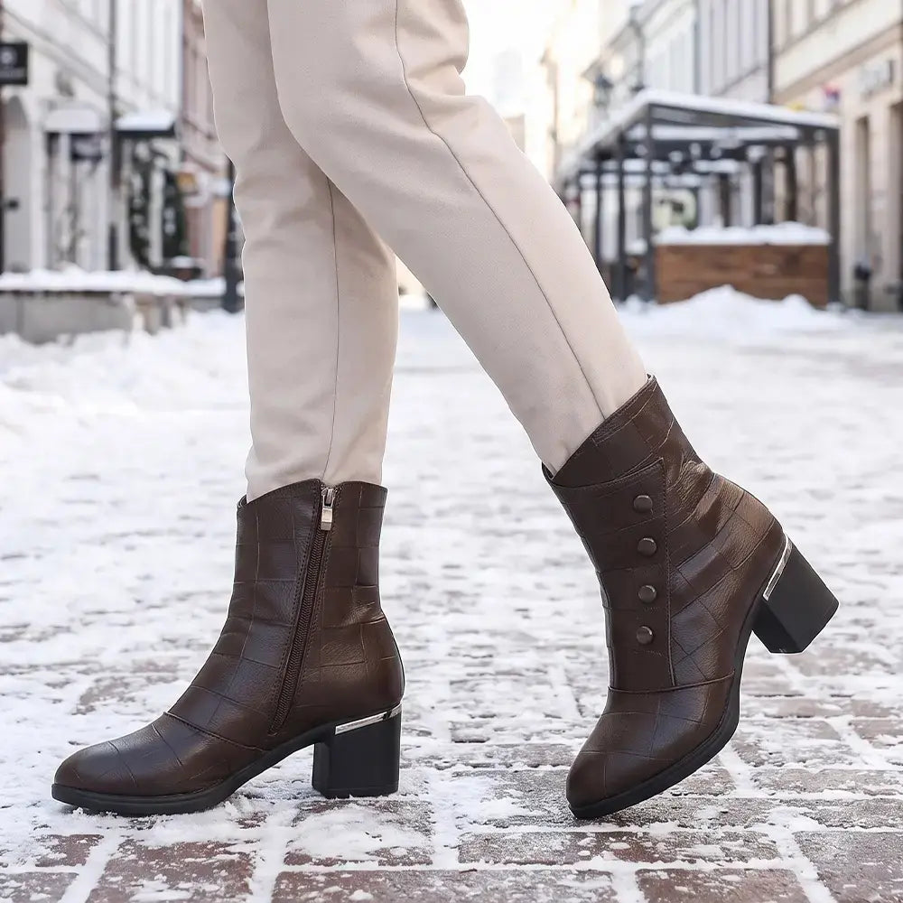 ❄️Elegantne zimske gležnjače sa srednje visokom potpeticom🤎