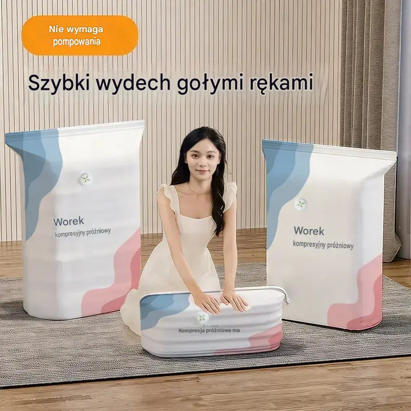 🧳 5 sztuk za 119 zł💨 Duże worki próżniowe kompresowalne, bez pompki, szczelne, oszczędzają miejsce w walizce i domu ✈️