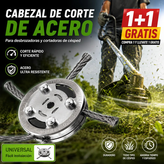 🔥✨【Compra 1 y llévate 1 gratis：2 piezas】🔥 Cabezal de corte reemplazable para cortacésped/desbrozadora - cabezal de corte de acero para cortar césped 🌿✂️⚙️