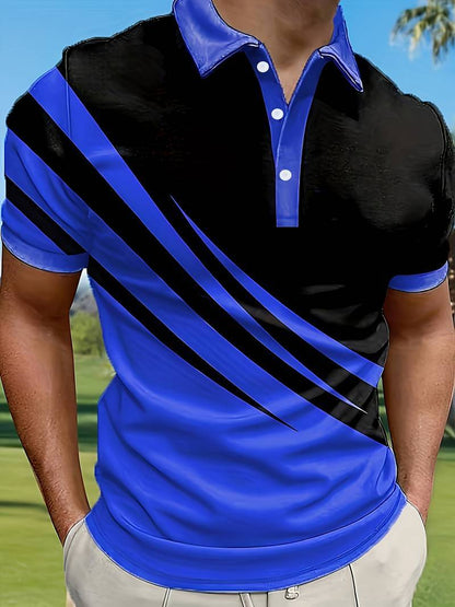 🔥 NOVÝ TREND! [S-6XL] Pánske slim fit polo tričko s 3D pruhmi | Základný ležérny štýl ⚡