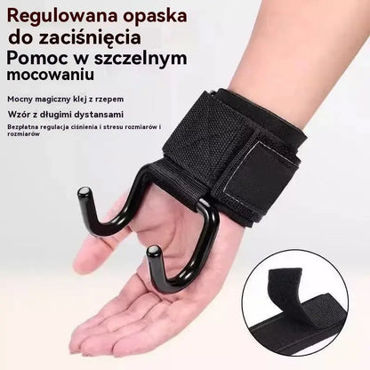 💪Zestaw 2 haków treningowych, 🔥poszerzona podpora 125 mm, antypoślizgowe paski, nośność 250 kg do podciągania i martwego ciągu
